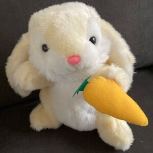 Vintage 1994 Tomorrow's Child Yellow Bunny Rabbit with Carrot Plush